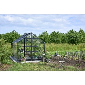 Halls Blockley drivhus 814 + FUNDAMENT m 3mm hrdet glas