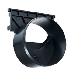 Endevg i sort plast med vandret udlb