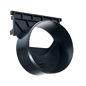 Endevg i sort plast med vandret udlb