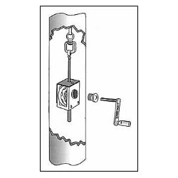 Dano Mast i fiber med vippebeslag og hndsving