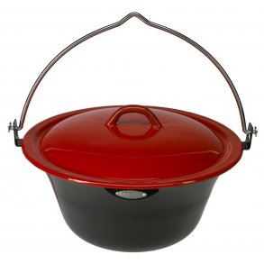 Bon-fire 6 Liter Gryde m. lg, sort/rd emalje